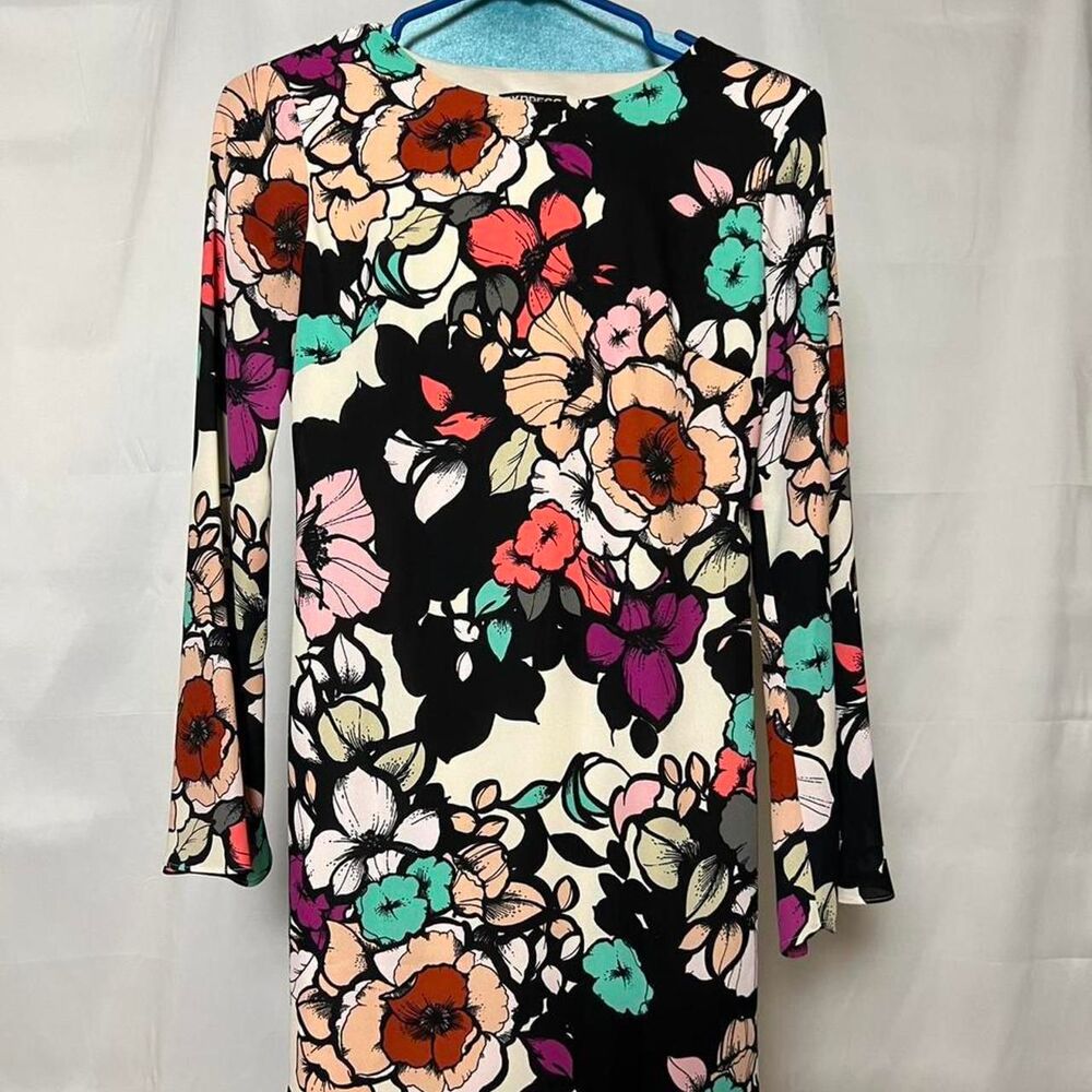 Express Women's Floral Shift Dress boho retro bell‎ sleeve size 0 xs